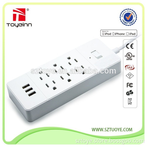 Factory Offered Office Power Socket 6 Way Multi Switch Power Strip